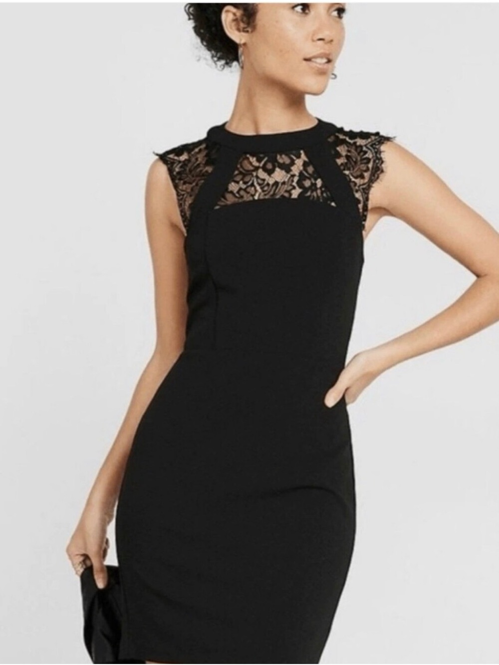 Express Black Lace Mini Dress